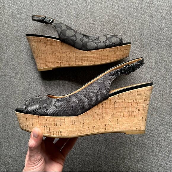 Coach Signature Wedge Sandal - 3 1/2 Inch - Picture 1 of 7